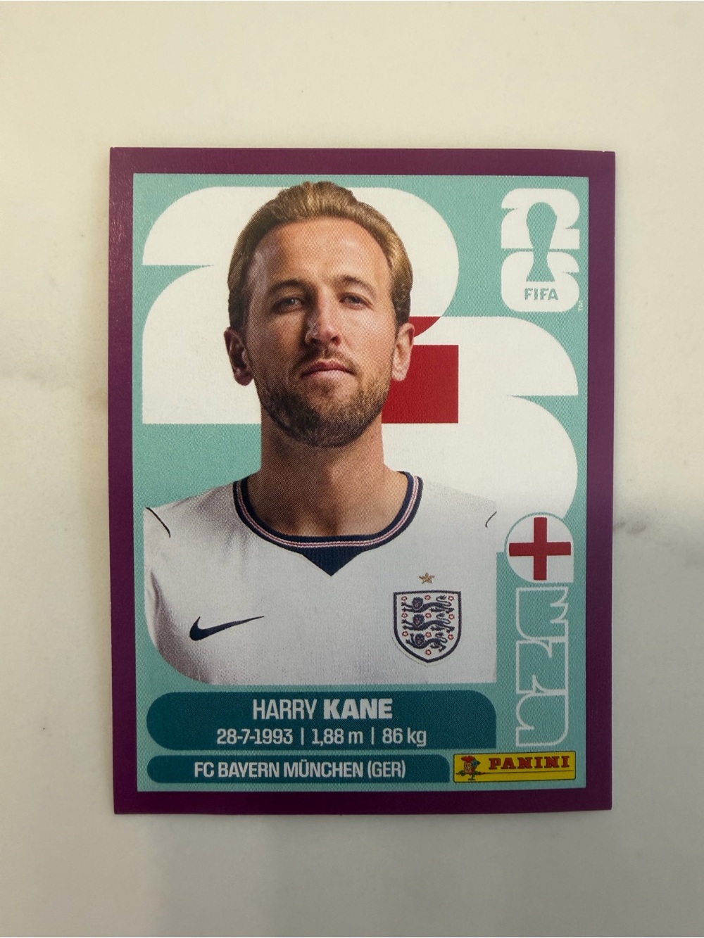 Panini FIFA World Cup 2026 Sticker - Harry Kane - Purple Frame
